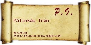 Pálinkás Irén névjegykártya
